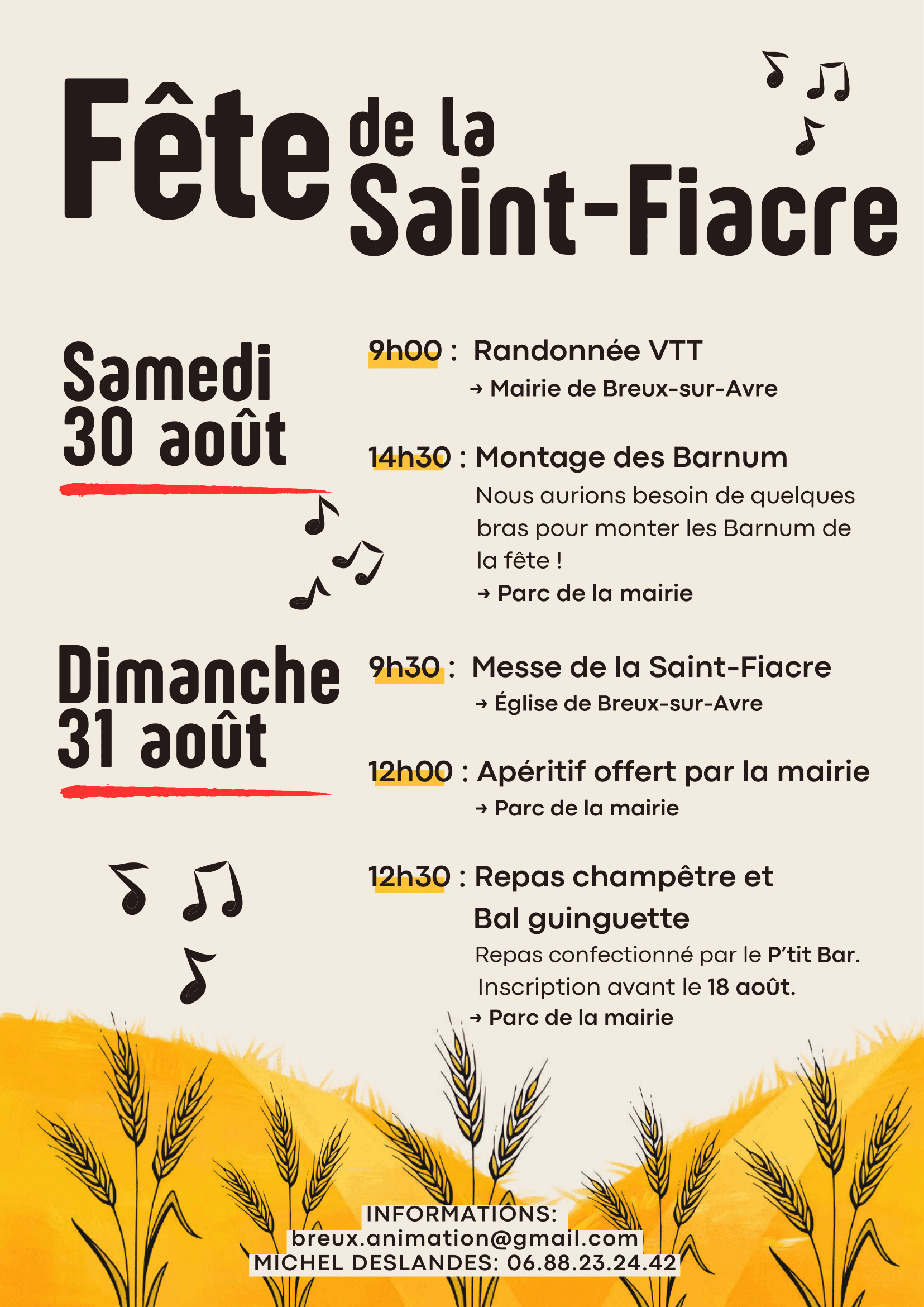 Flyer de la Saint-Fiacre 2025