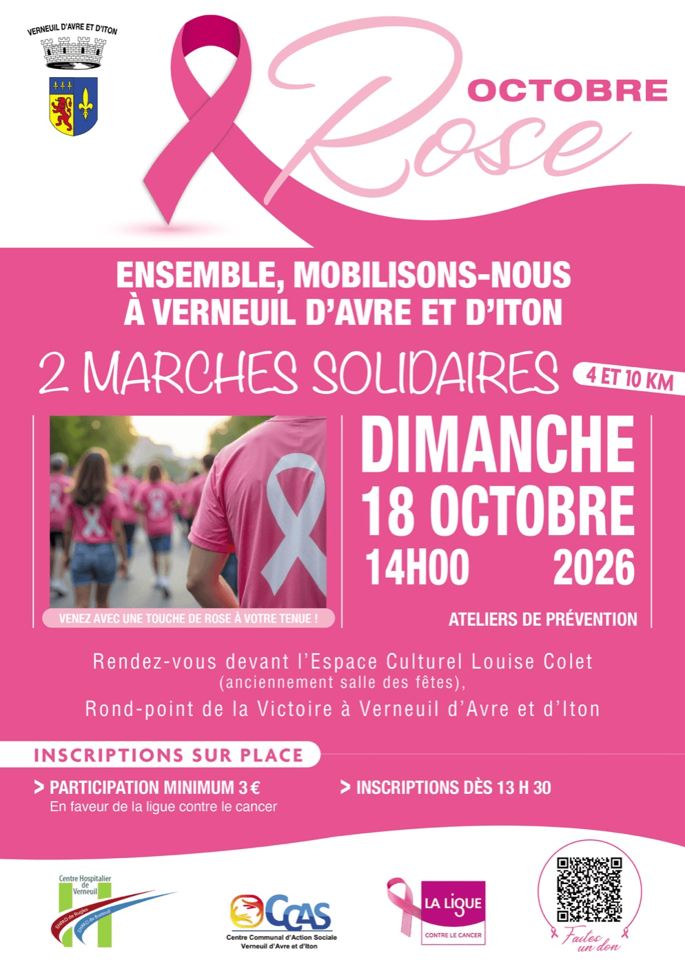 Octobre Rose — Marche solidaire à Verneuil-d'Avre-et-d'Iton