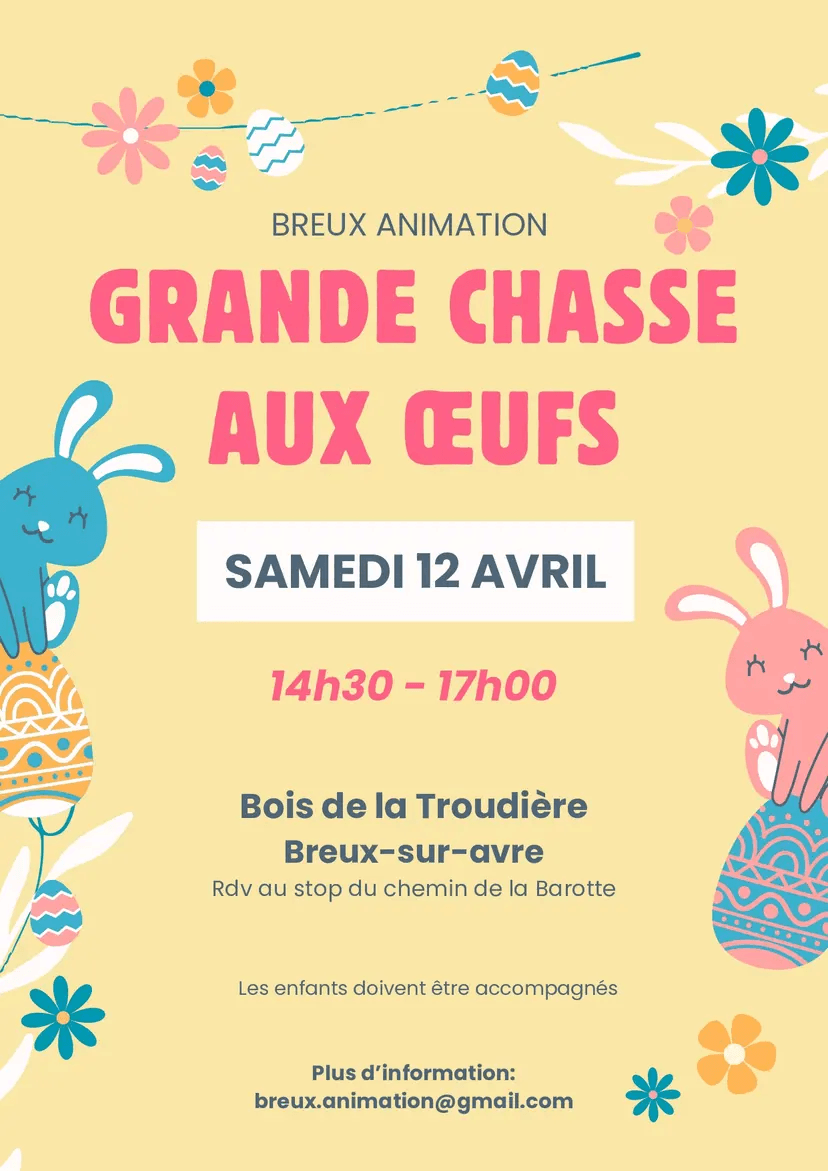 Affiches de la chasse aux œufs de Pâques 2025